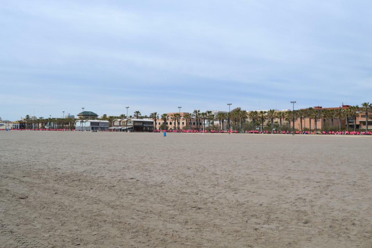 Beach Malvarrosa, Cabanal, Wifi Free. Ca' Micaela. Valencia Buitenkant foto
